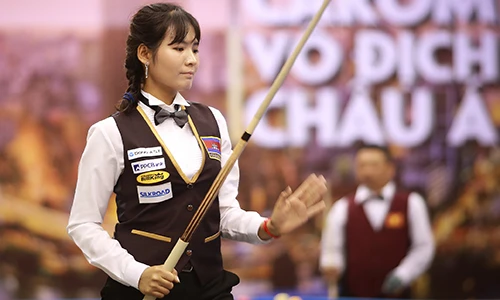 Với 20 danh hiệu quốc tế trong sự nghiệp, Srong Pheavy sẽ khiến Giải vô địch billiards carom châu Á 2019 càng thêm hấp dẫn. Ảnh: Dũng Phương 