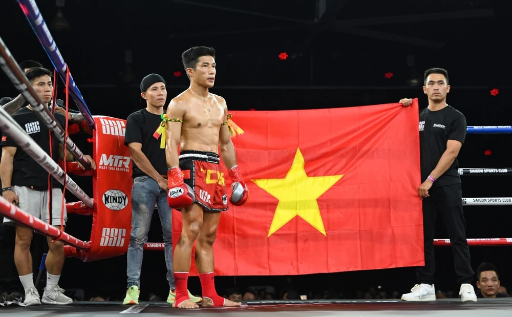 Trương Cao Minh Phát, võ sĩ đại diện Việt Nam được mệnh danh là ‘người lật đổ tượng đài’, hiện đang nắm giữ đai WBC Muay Thai Quốc tế . Ảnh: Quỳnh Mai 