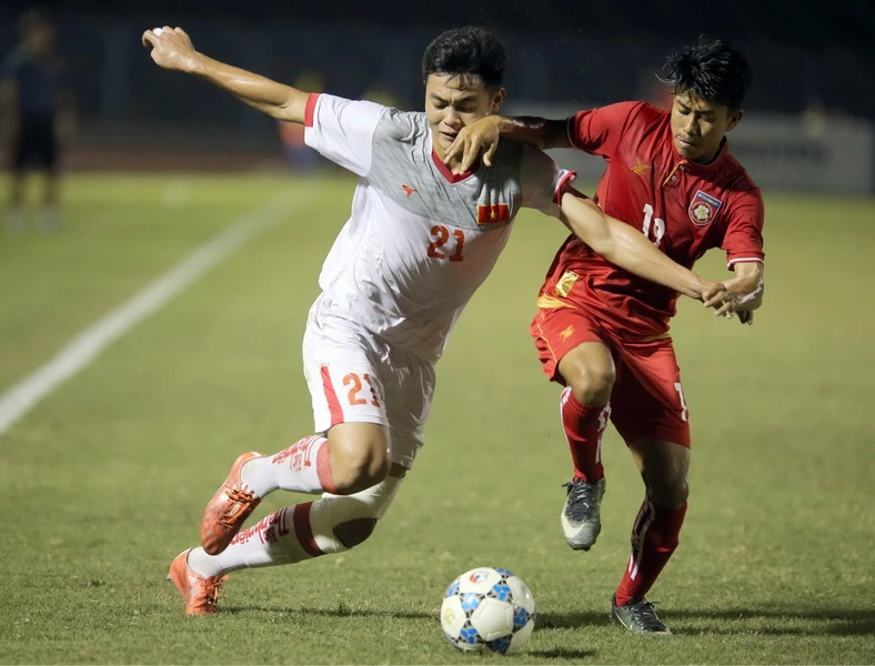 Đội chủ nhà U21 Việt Nam đã có chiến thắng đầu tiên trước Myanmar. Ảnh: DŨNG PHƯƠNG