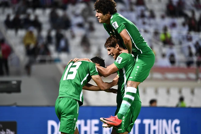 Niềm vui của các cầu thủ Iraq sau trận thắng dễ trước Yemen. Ảnh: AFC