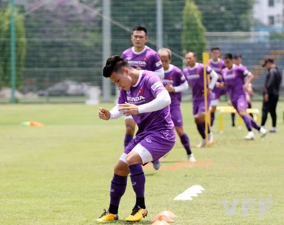Quang Hải cùng các đồng đội đang tích cực chuẩn bị cho hai trận đấu sắp tới tại vòng loại World Cup 2022
