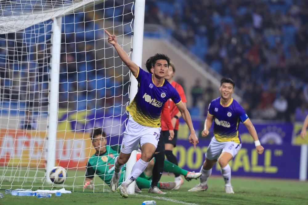 Hà Nội FC đã tạo "cơn địa chấn" ở vòng bảng AFC Champions League 2023-2024. Ảnh: MINH HOÀNG