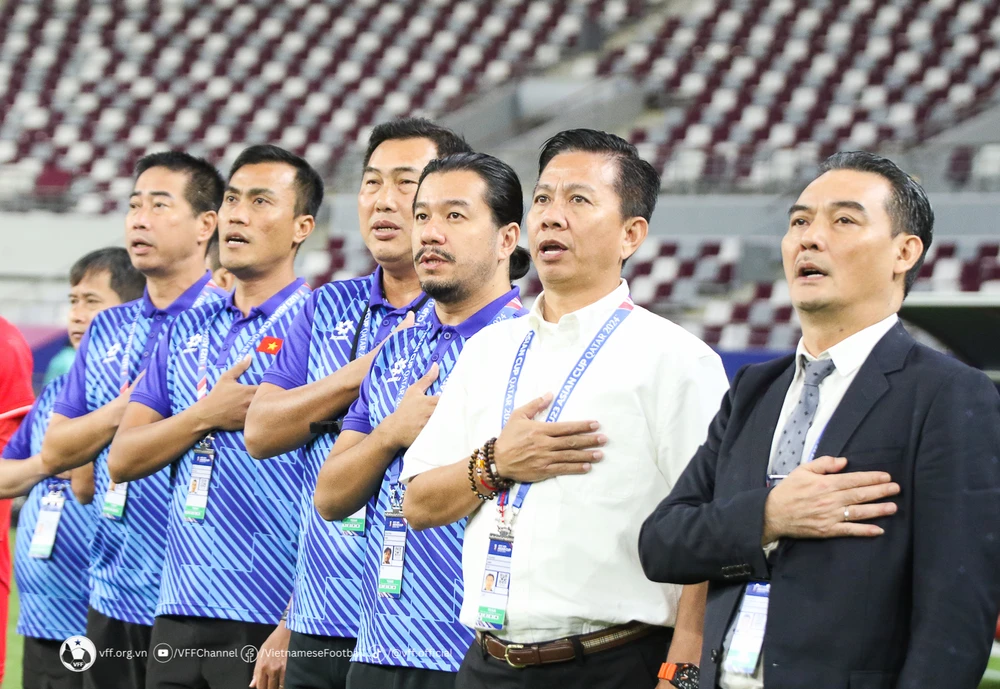 HLV Hoàng Anh Tuấn cùng các cộng sự tại VCK U23 châu Á 2024 vừa qua