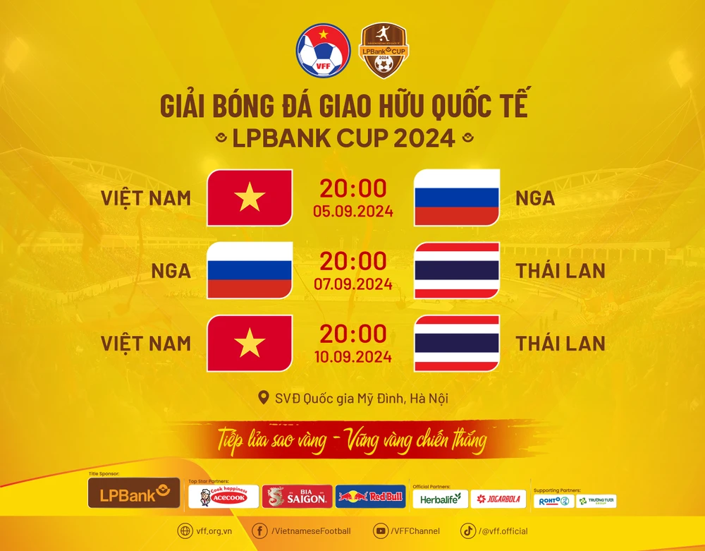 Lịch thi đấu của đội tuyển Việt Nam tại LPBank Cup 2024