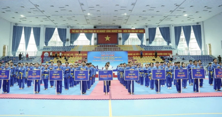 Giải Vô địch Vovinam tỉnh Bình Dương năm 2024 có sự tham gia của 11 đơn vị, 140 VĐV. 