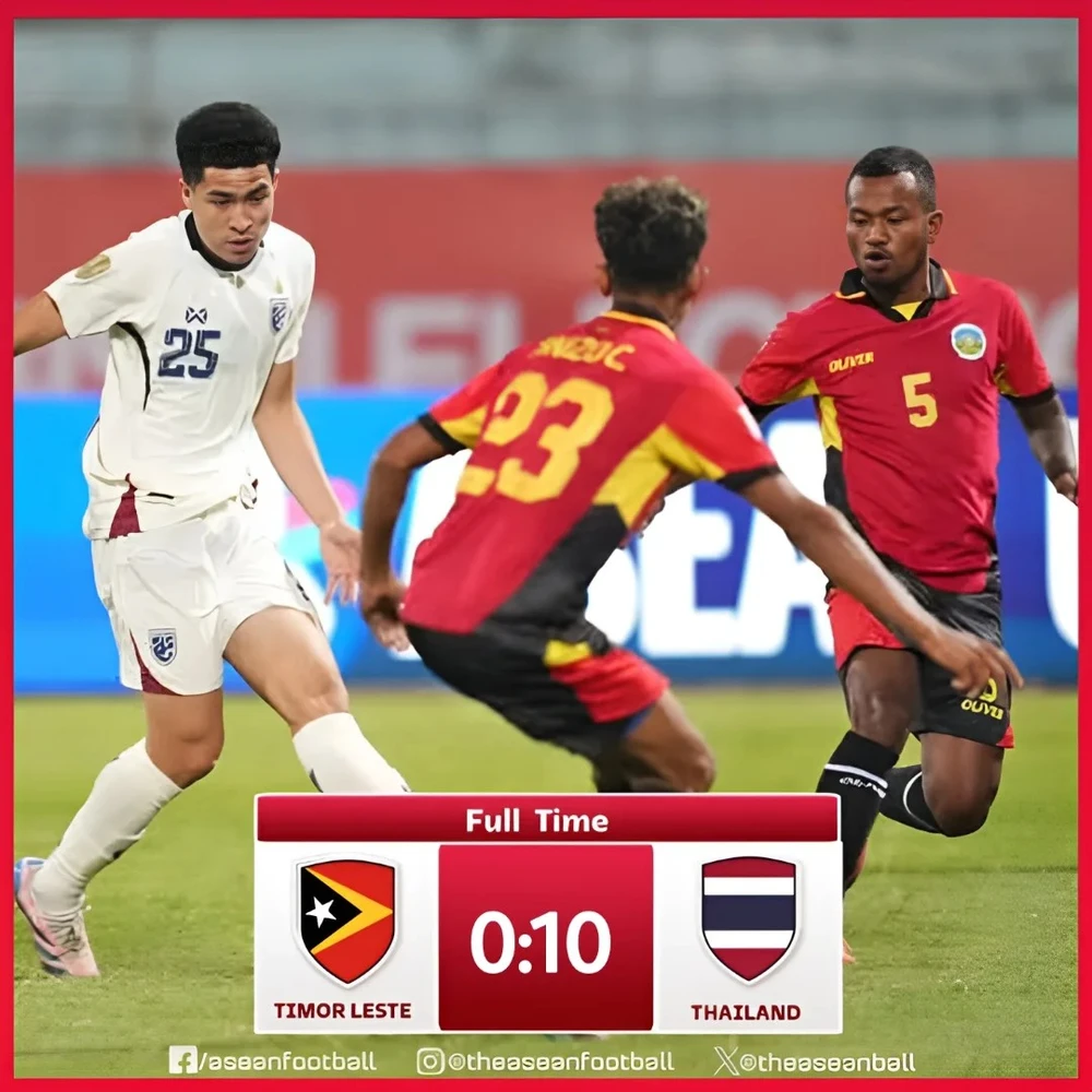 Thái Lan thắng cách biệt trước Timor Leste trong trận ra quân. Ảnh: AseanFootball