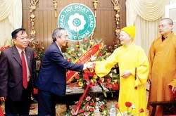 Ủy ban TƯ MTTQ Việt Nam chúc mừng Trung ương Giáo hội Phật giáo Việt Nam
