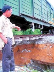 Hà Tĩnh: Vỡ đập, hỏng đường ray