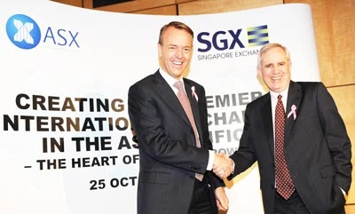 Sáp nhập hai sàn chứng khoán SGX (Singapore) và ASX (Australia)