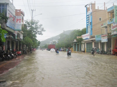 TP Quy Nhơn (Bình Định), Tuy Hòa (Phú Yên) ngập sâu trong nước