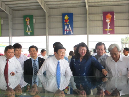 Đồng chí Trương Tấn Sang thăm Dự án Khu phức hợp giải trí Happyland Việt Nam