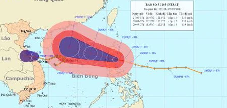 Bão số 4 đã suy yếu thành áp thấp nhiệt đới.