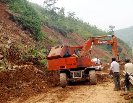 Miền Trung: Tập trung thu hoạch lúa bị ngập úng