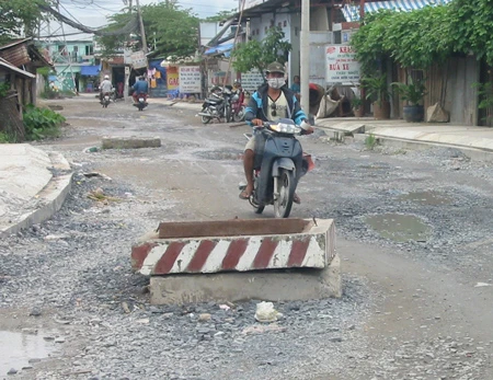 Hố ga cao hơn mặt đường