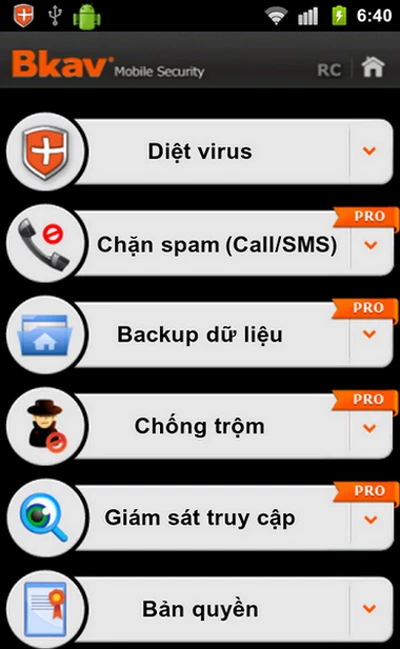 Phần mềm diệt virus và chống trộm cho điện thoại di động