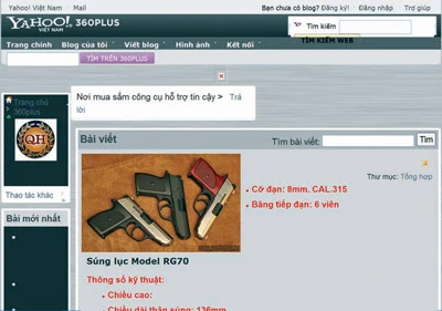 Tràn lan rao bán vũ khí trên mạng