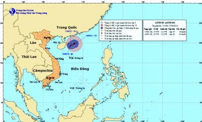 Áp thấp nhiệt đới có thể mạnh lên thành bão