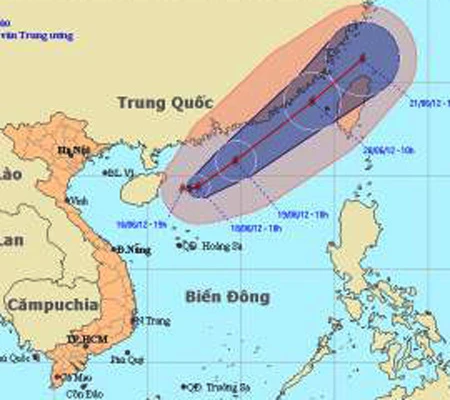 Xuất hiện bão số 2 trên biển Đông