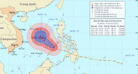Bão Dopha đã vào Biển Đông