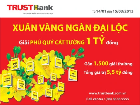 Cùng TRUSTBank đón “Xuân Vàng Ngàn Đại Lộc”