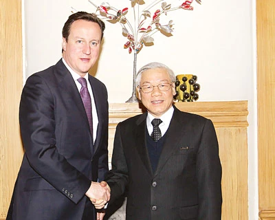 Tổng Bí thư Nguyễn Phú Trọng hội đàm với Thủ tướng Anh David Cameron