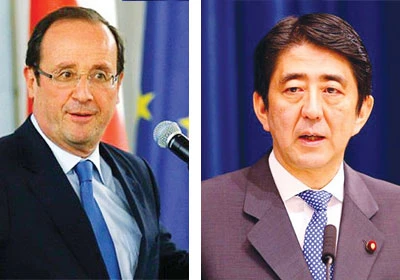 Tổng thống Pháp Hollande đến Nhật Bản tham khảo chính sách Abenomics