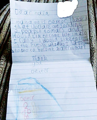 7 tuổi gửi thư cho NASA