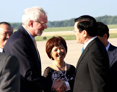 Chủ tịch nước Trương Tấn Sang đã tới Washington D.C, thăm chính thức Hoa Kỳ