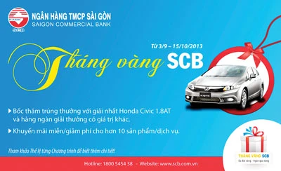 Tháng Vàng SCB – ngập tràn ưu đãi