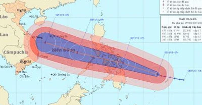 Bão Haiyan mạnh cấp 17 đang tiến vào biển Đông
