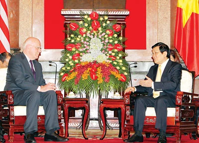 Chủ tịch nước Trương Tấn Sang tiếp Chủ tịch Thường trực Thượng viện Hoa Kỳ