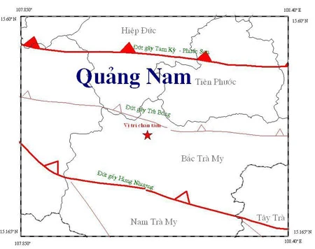 Quảng Nam: Lại động đất 2,5 độ Richter ở Sông Tranh