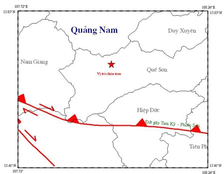 Quảng Nam: Lại động đất 2,7 độ Richter ở Bắc Trà My