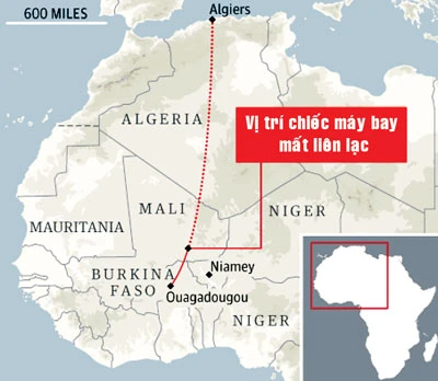 Rơi máy bay Algeria chở 116 người