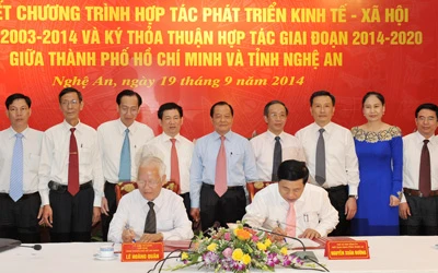 TPHCM và Nghệ An ký kết hợp tác toàn diện lần 2