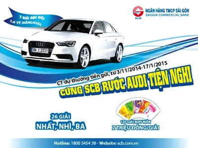 SCB triển khai chương trình khuyến mãi dự thưởng “cùng SCB rước Audi tiện nghi”