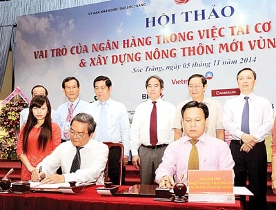 Vietcombank Tiền Giang ký hợp đồng tín dụng cho vay 80 tỷ đồng thực hiện cánh đồng mẫu lớn tại đồng bằng sông Cửu Long