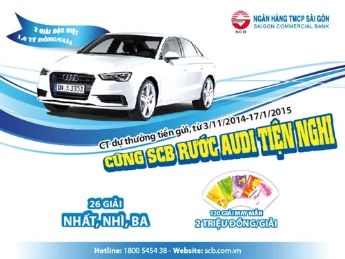 SCB triển khai chương trình khuyến mãi dự thưởng “cùng scb rước Audi tiện nghi”