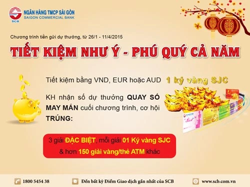 “Tiết kiệm như ý - Phú quý cả năm” cùng SCB