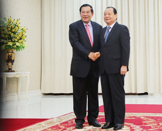 Thủ tướng Campuchia Hun Sen tiếp Bí thư Thành ủy TPHCM Lê Thanh Hải
