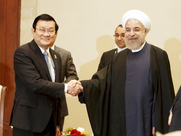 Chủ tịch nước Trương Tấn Sang hội kiến Tổng thống Iran Hassan Rouhani