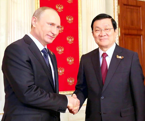 Chủ tịch nước Trương Tấn Sang hội đàm với Tổng thống Nga V.Putin