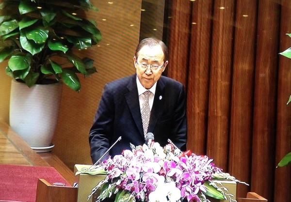 Tổng thư ký Liên hợp quốc Ban Ki-moon thăm và phát biểu với Quốc hội Việt Nam