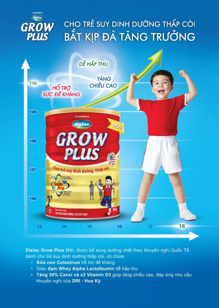 Dielac Grow Plus: “Chìa khóa vàng” cho trẻ suy dinh dưỡng thấp còi, giúp trẻ bắt nhịp đà tăng trưởng