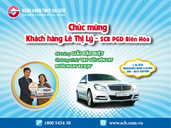 SCB trao thưởng ô tô Mercedes Benz cho khách hàng trúng giải đặc biệt