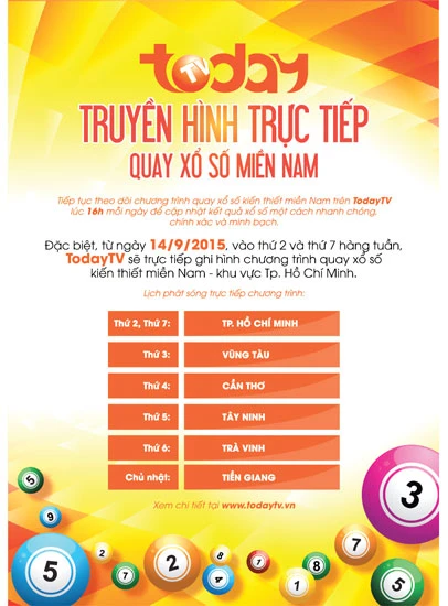 TodayTV truyền hình trực tiếp quay xổ số miền Nam