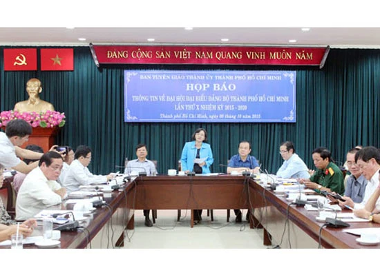 Họp báo về Đại hội Đại biểu Đảng bộ TPHCM lần thứ X nhiệm kỳ 2015-2020