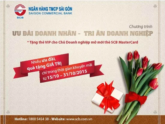 SCB ưu đãi doanh nhân và tri ân doanh nghiệp nhân Ngày Doanh nhân Việt Nam