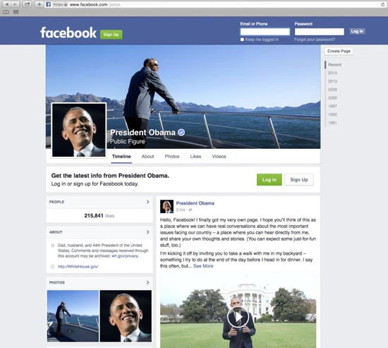 Tổng thống Obama lập trang Facebook, thúc đẩy chống biến đổi khí hậu