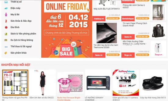 Hơn 4.600 mặt hàng của 2.000 doanh nghiệp khuyến mại trong ngày OnlineFriday 2015